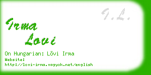 irma lovi business card